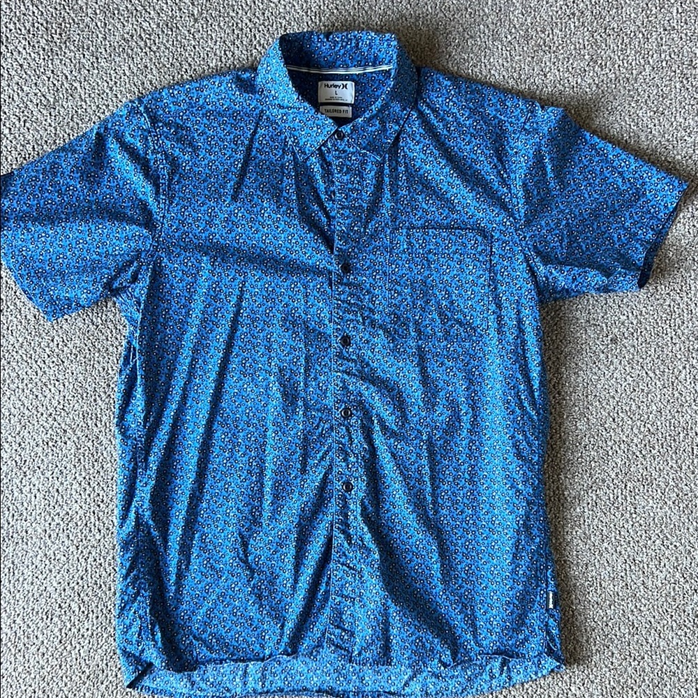 Hurley Blue Casual Button Down Shirt